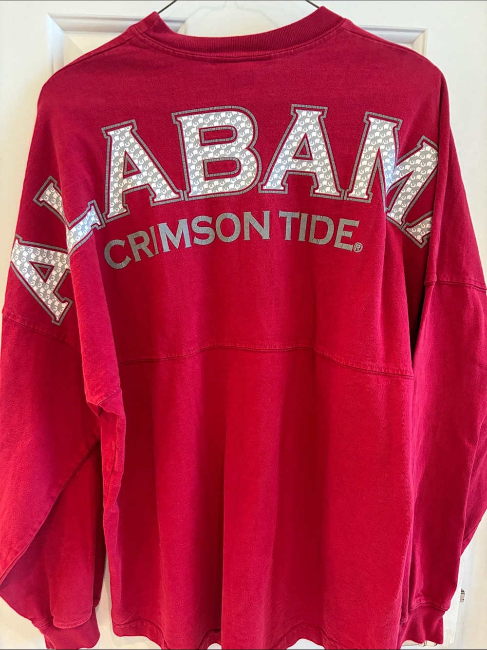 Alabama Spirit Jersey Red Long Sleeve Elephant Logo Roll Tide Shirt - Picture 4 of 7